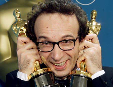 Roberto Benigni, Academy Awards ceremony, Los Angeles County Music Center, March 21, 1999.